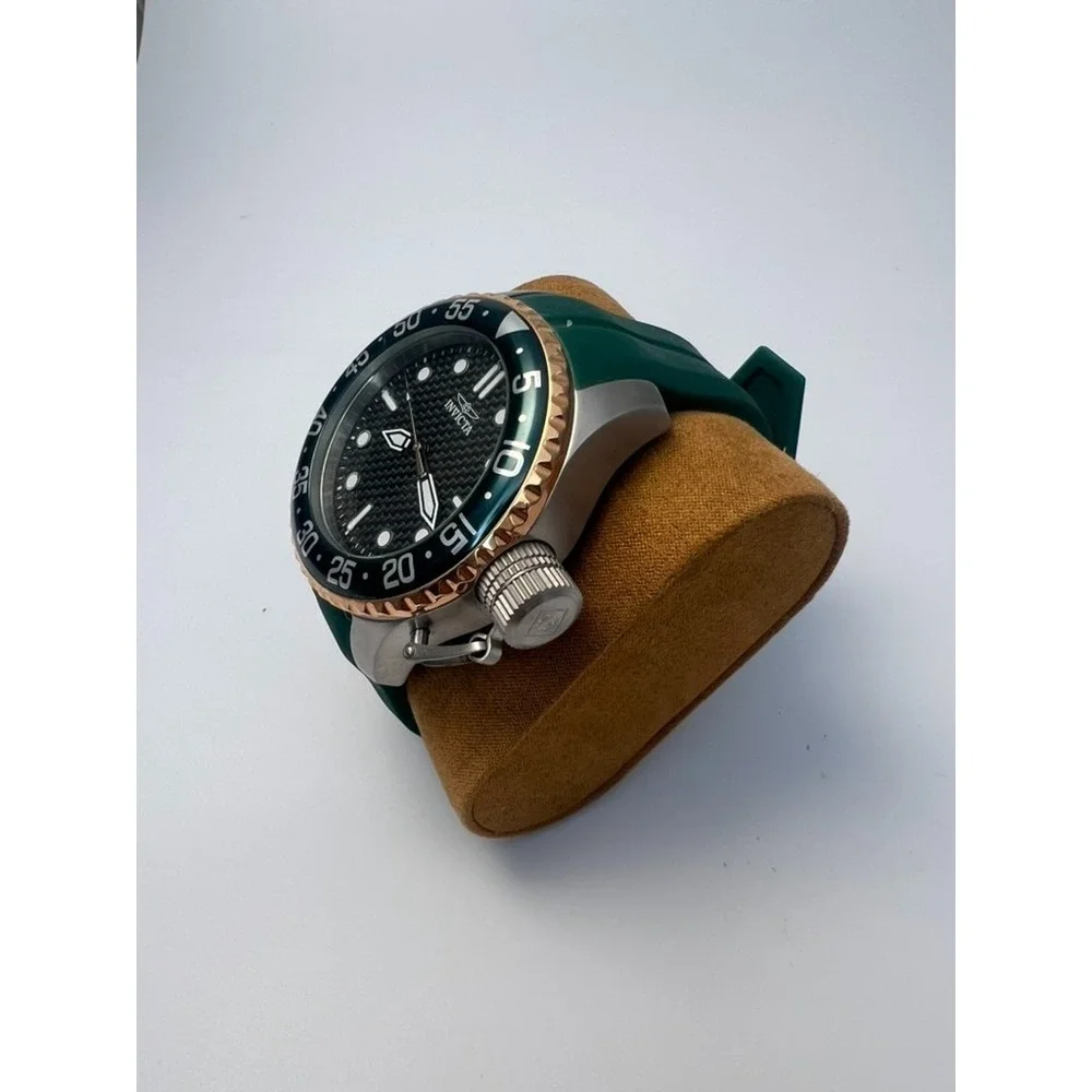 #W008 Invicta Pro Diver Medusa 32963 Men's Quartz 50mm Green Silicone Watch